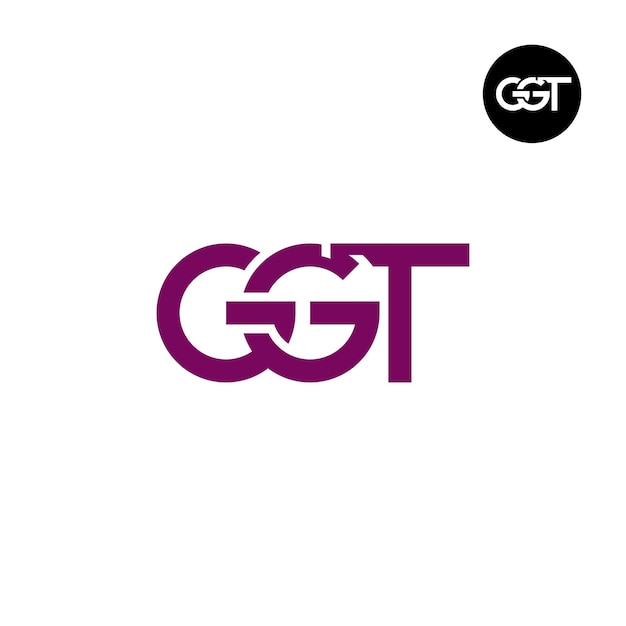 Vettore disegno del logo della lettera ggt monogram