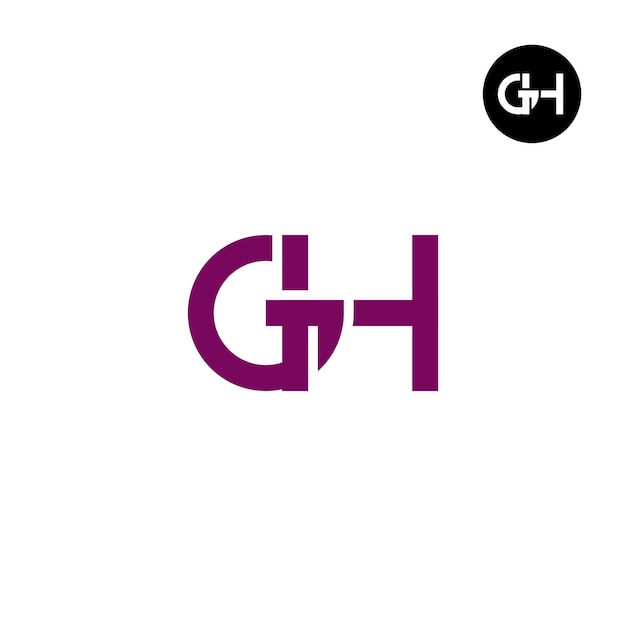 Дизайн логотипа с буквой GH Monogram