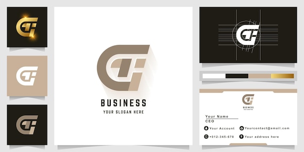 Letter Gi or Ci monogram logo with business card design