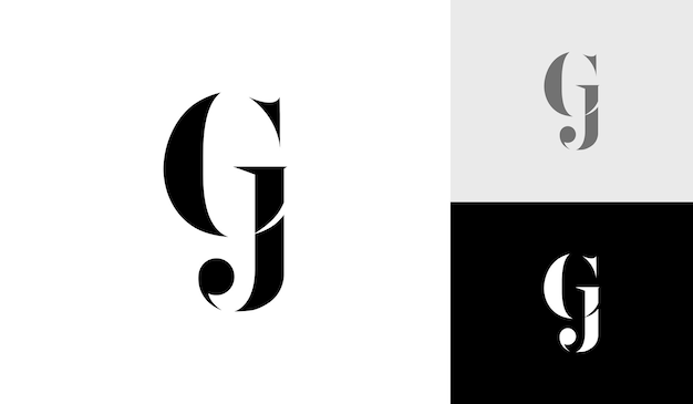 Letter GJ initial monogram logo design