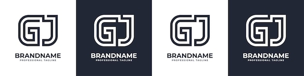 Letter GJ or JG Global Technology Monogram Logo suitable for any business with GJ or JG initials