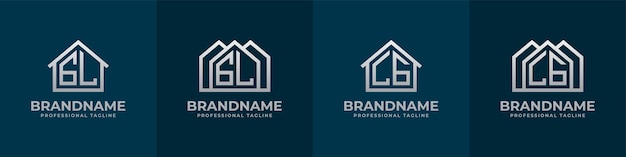 Letter GL and LG Home Logo Set Suitable for any business related to house real estate construction interior with GL or LG initials