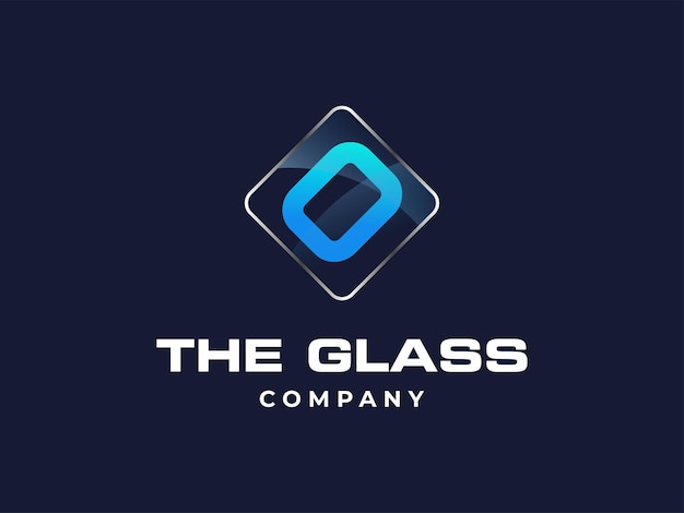 Vector letter a glass service company icon vector blue crystal glass works symbol or construction