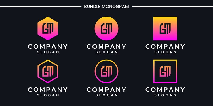 Letter GM logo set