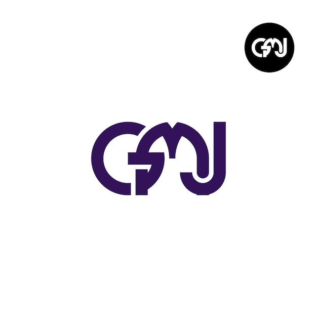 편지 GMJ 모노그램 로고 디자인