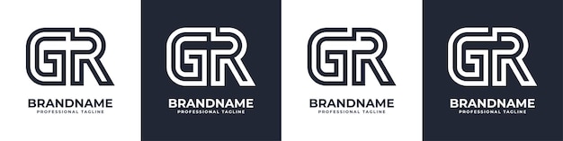 Vector letter gr or rg global technology monogram logo suitable for any business with gr or rg initials