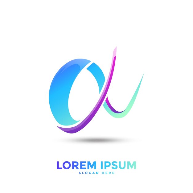 Letter a gradient logo template