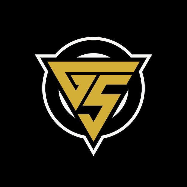 letter GS triangle logo vector design