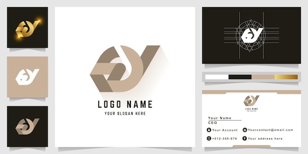 名刺デザインの文字GYまたはGOYモノグラムロゴ