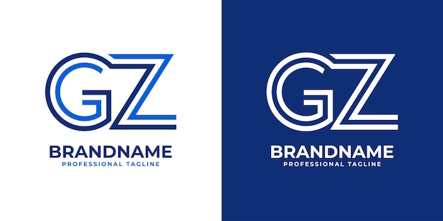 GZ または ZG のイニシャルを持つビジネスに適した文字 GZ ライン モノグラム ロゴ