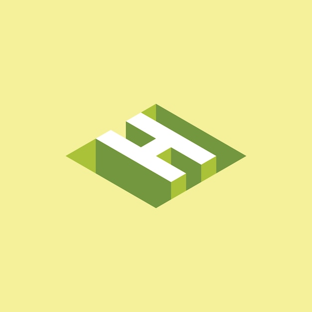 Logo del mosaico 3d della lettera h