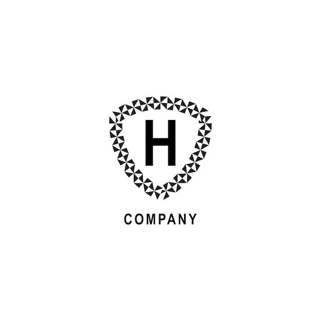 Letter H alphabetic logo deisgn template Insurance company logo concept isolated on white background Geometric shield sign illustration