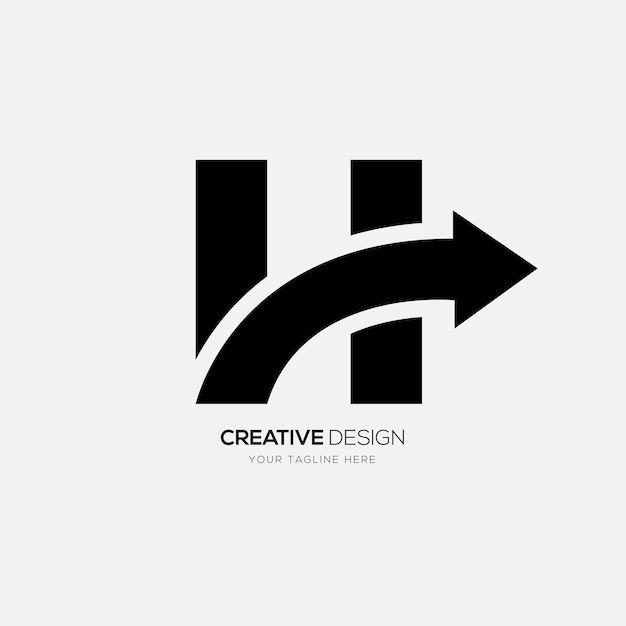 Letter H arrow shape creative logo