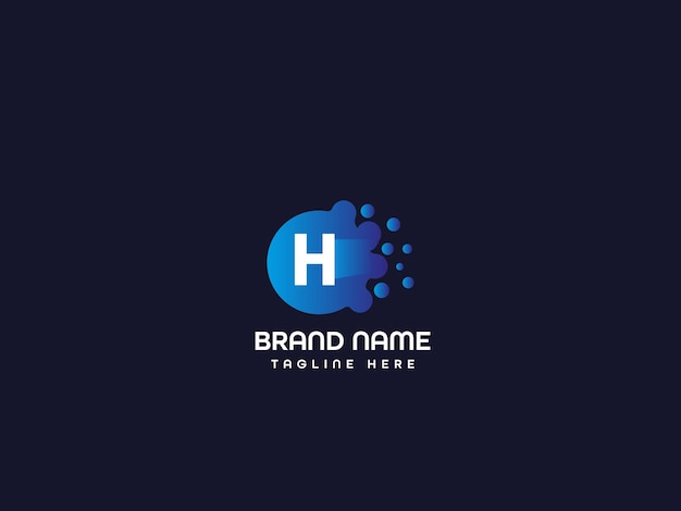 Vector letter h on a blue background