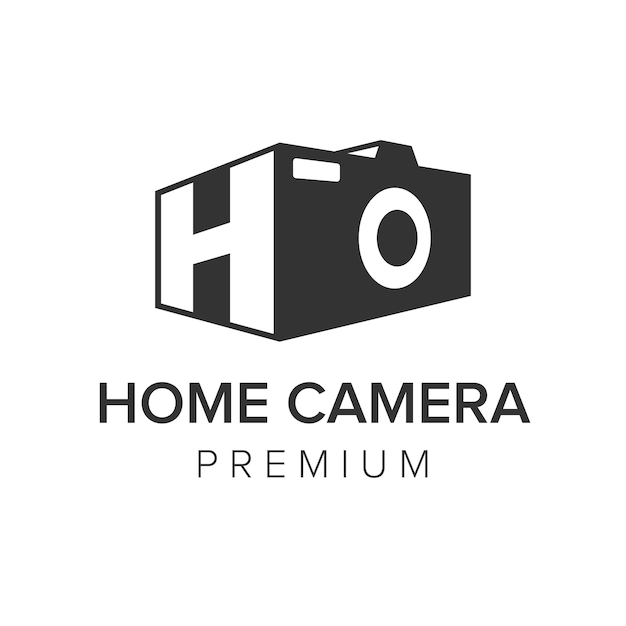 Modello di vettore dell'icona del logo della fotocamera della lettera h