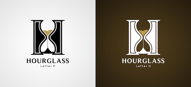 Letter H classic hourglass symbol logo vector illustration design