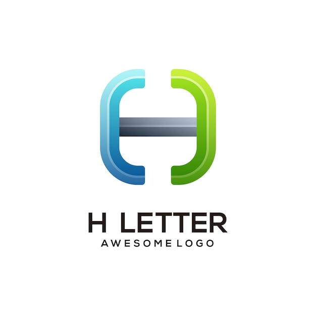 Letter H colorful logo design template modern