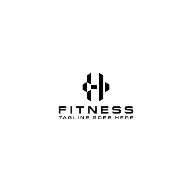 letter h fitness logo template