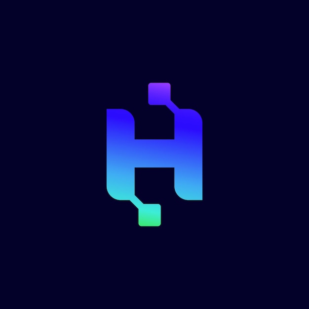 Vector letter h gradient logo design for business