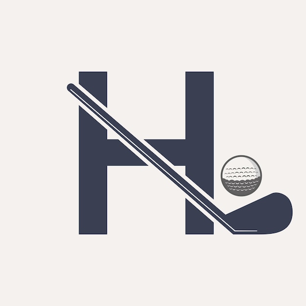 Letter H Hockey Toernooi Logo Ijshockey Badge Logo Sjabloon