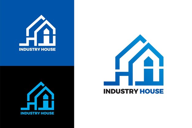 Letter h home industrieel logo vector sjabloon