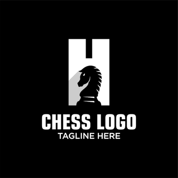 Hホースチェスロゴデザインテンプレートインスピレーションベクトルイラスト