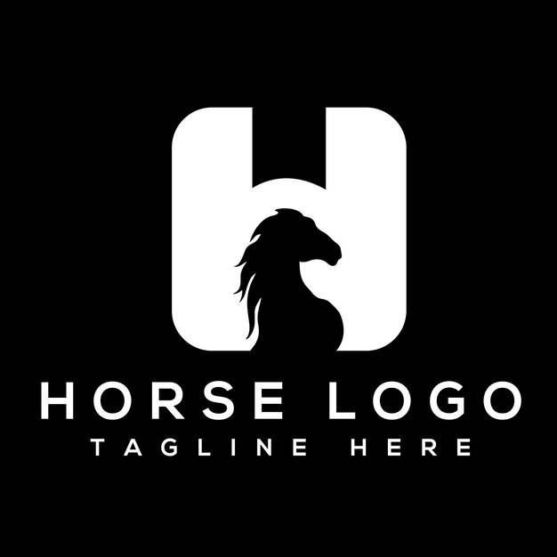 Vector letter h horse logo design template inspiration vector illustration. horse logo