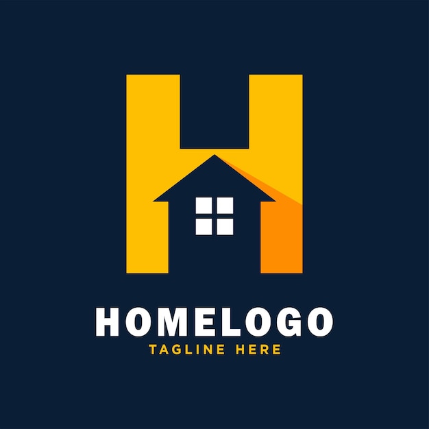 Vector letter h house logo design template inspiration, vector illustration.