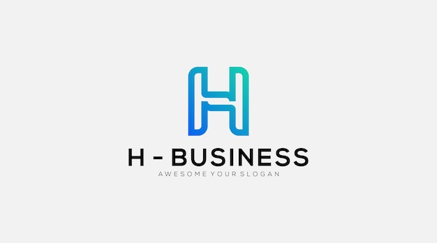 Modello vettoriale di disegno del logo aziendale iniziale della lettera h