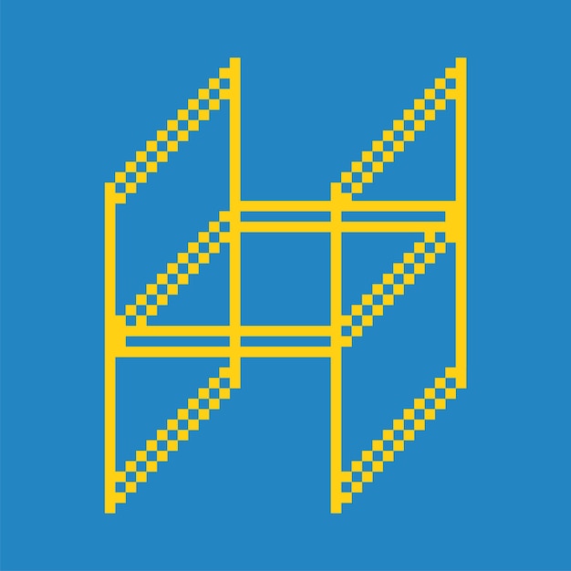 Vector letter h isometrisch