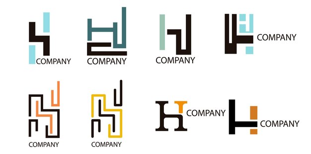 Letter H logo design set