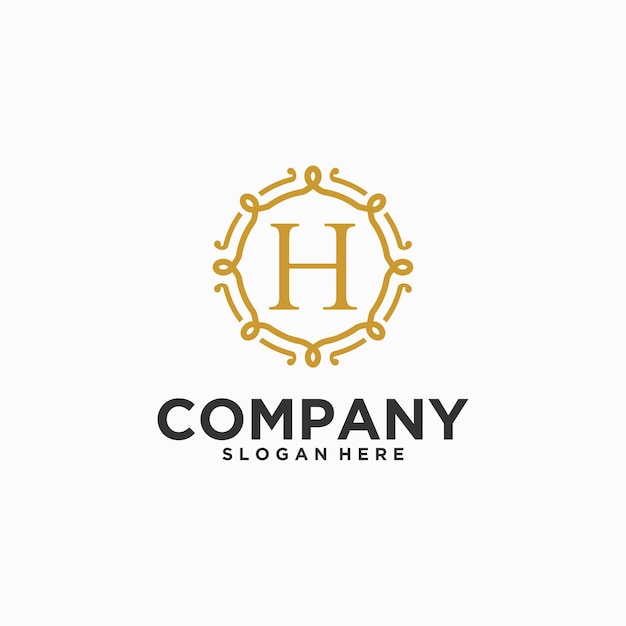 letter H logo design template