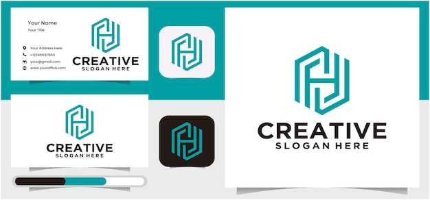 文字Hロゴアイコンデザインテンプレート要素クリエイティブミニマリストモノグラム文字Hロゴコレクション