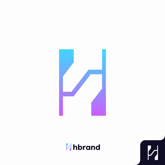 Letter H logo icon template flat minimalist