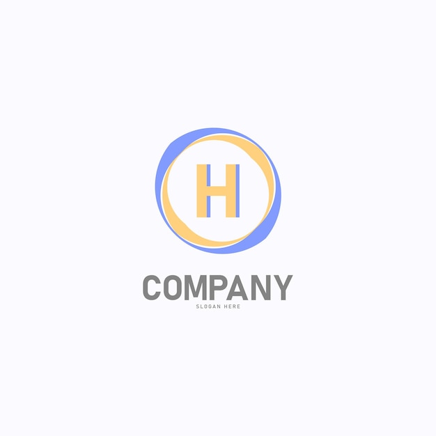 ベクトル h文字のロゴ 初期の平面文字ロゴのデザインテンプレート