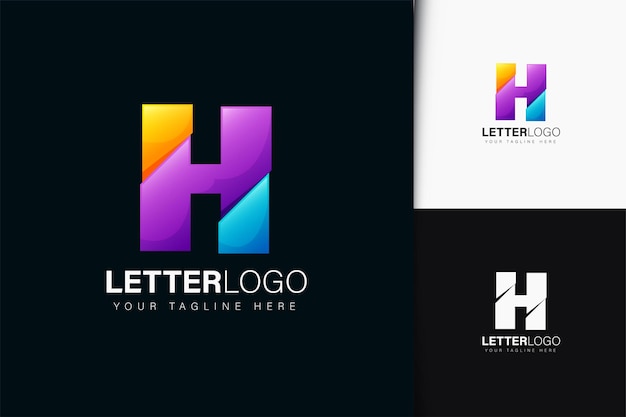 Letter H-logo-ontwerp met verloop