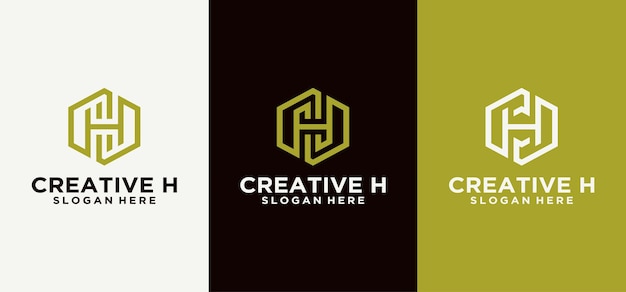 Letter h logo pictogram ontwerp sjabloon element creatieve minimalistische h logo collectie monogram h