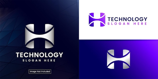 Letter H Logo With Future Technology Concept
