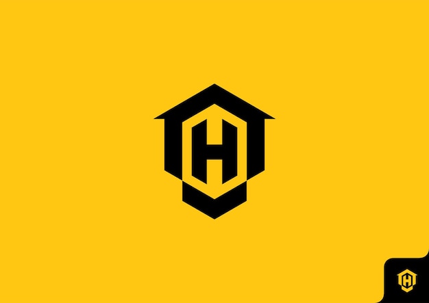 Letter H-logopictogram met huisvorm