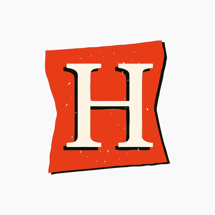 Premium Vector Letter h magazine cutout element