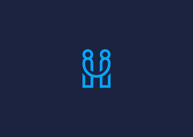 letter h met mensen logo icoon ontwerp vector ontwerp sjabloon inspiratie