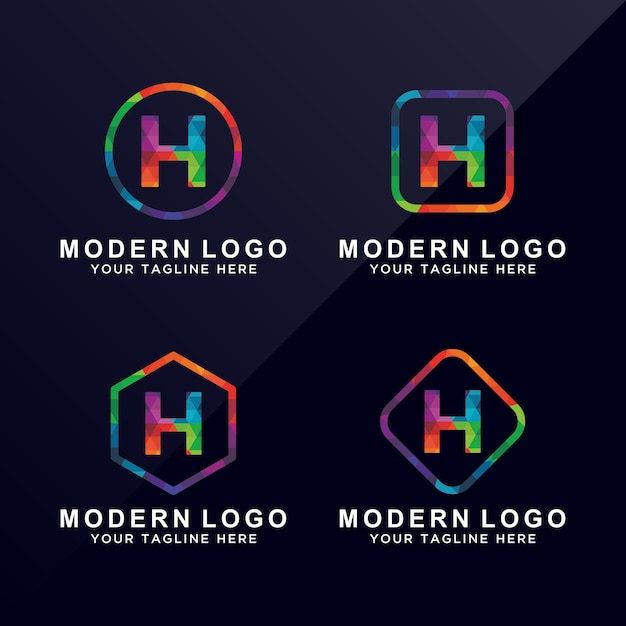 Letter h modern logo collection