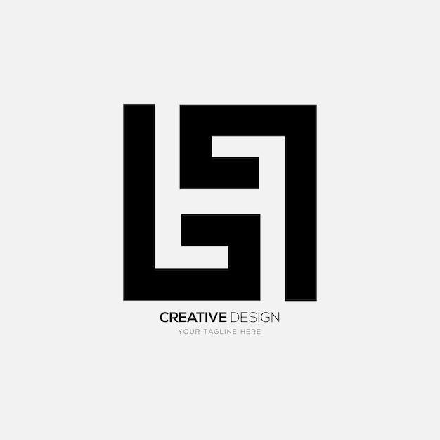 Letter H modern negative space monogram creative typography logo