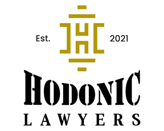 Letter H monogram logo design for attorney and law company.