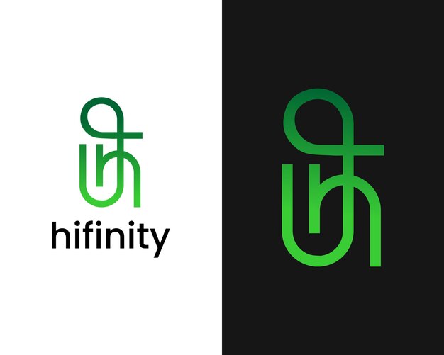 Letter h oneindige icoon logo concept vector design bedrijf branding