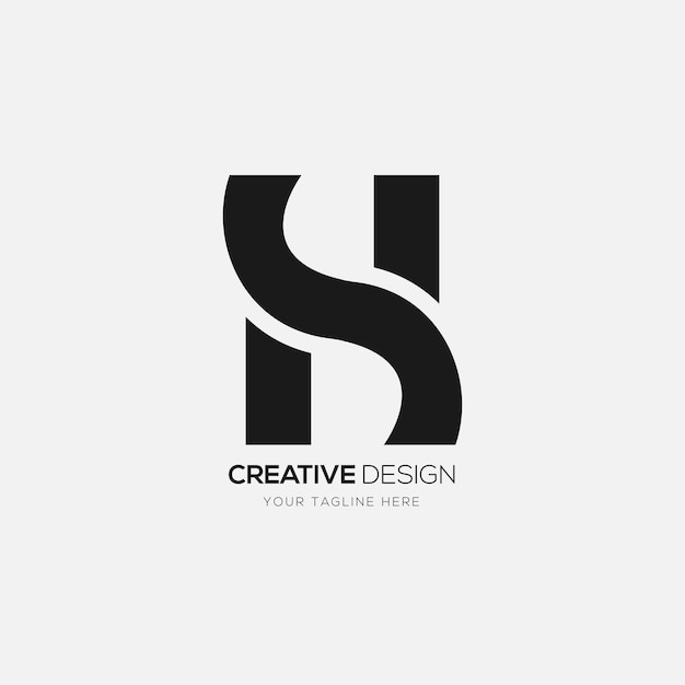 Design creativo del logo della lettera hs