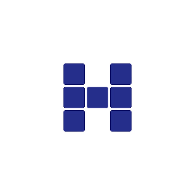 Letter H Solar panel logo design