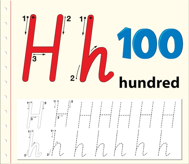 Letter h tracing alfabet werkbladen