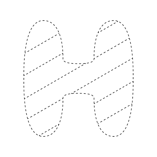 Letter H tracing worksheet for kids