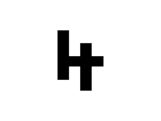Vector letter h with cross logo icon design template